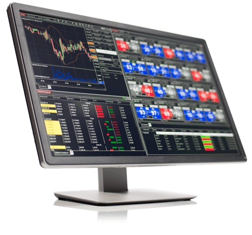 Monitor mit einer NinjaTrader®-Plattformansicht